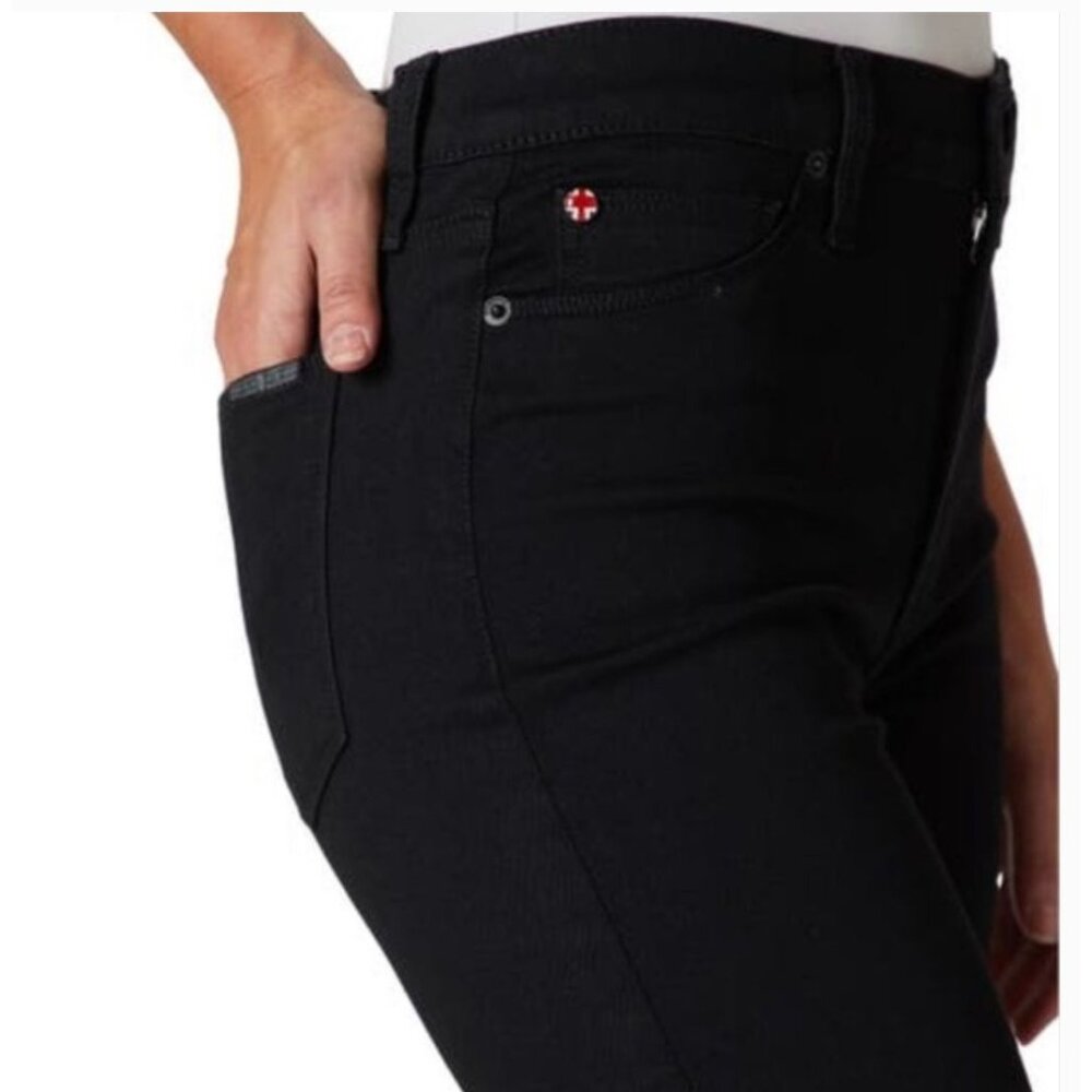Hudson Natalie Super Skinny Mid Rise Raw Hem Jeans Black Stretchy 29 NWOT - Picture 7 of 12